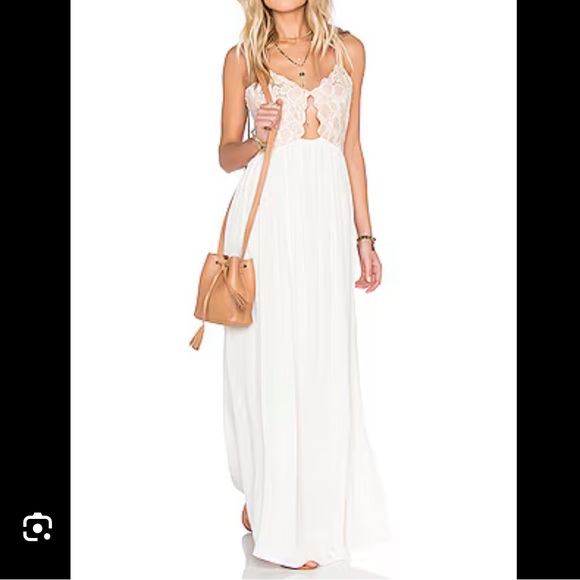 Tularosa Ivory Lace Bodice Spaghetti-Strap Maxi Dress - Picture 7 of 7